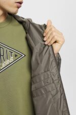 Men Esprit Khaki Green Lightweight rain jacket with hood Jackets XF4444765 - Image 3