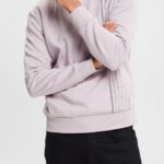 Men Esprit Lavender Sweatshirt with a zip pocket Sweatshirts & Hoodies XF4444785