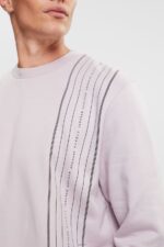 Men Esprit Lavender Sweatshirt with a zip pocket Sweatshirts & Hoodies XF4444785 - Image 5