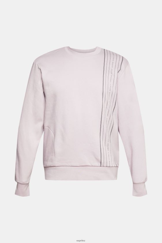 Men Esprit Lavender Sweatshirt with a zip pocket Sweatshirts & Hoodies XF4444785 - Image 7