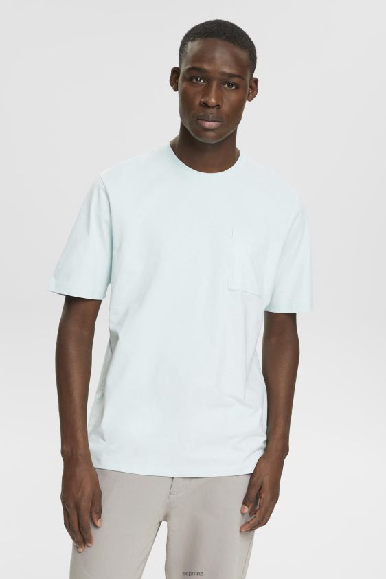Men Esprit Light Aqua Green Jersey t-shirt T-Shirts XF4444747 - Image 1