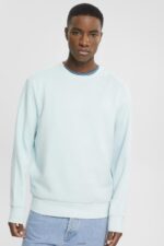 Men Esprit Light Aqua Green Recycled: plain-coloured sweatshirt Sweatshirts & Hoodies XF4444749