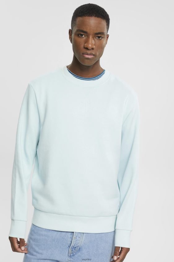 Men Esprit Light Aqua Green Recycled: plain-coloured sweatshirt Sweatshirts & Hoodies XF4444749 - Image 1