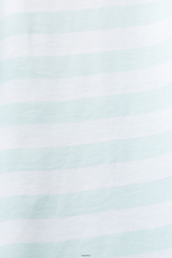 Men Esprit Light Aqua Green Striped crewneck T-shirt T-Shirts XF4444770 - Image 4