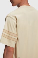 Men Esprit Light Beige Striped sleeve graphic print tee T-Shirts XF4444805 - Image 3