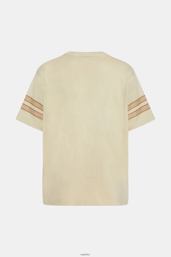 Men Esprit Light Beige Striped sleeve graphic print tee T-Shirts XF4444805 - Image 5
