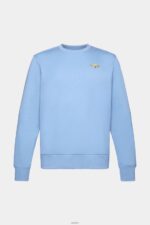 Men Esprit Light Blue Lavender Sweatshirt with logo print on the back Sweatshirts & Hoodies XF4444647 - Image 5