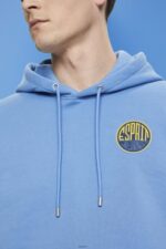 Men Esprit Light Blue Lavender Sweatshirt with logo print Sweatshirts & Hoodies XF4444651 - Image 3