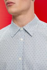 Men Esprit Light Blue Slim fit shirt with all-over pattern Shirts XF4444778 - Image 3