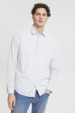 Men Esprit Light Blue Striped shirt Shirts XF4444686
