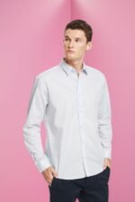 Men Esprit Light Blue Sustainable cotton shirt Shirts XF4444832