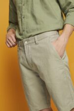 Men Esprit Light Green Chino-style shorts Shorts XF4444673 - Image 3