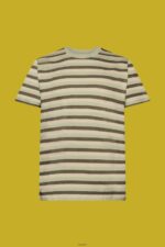 Men Esprit Light Green Striped jersey t-shirt, 100% cotton T-Shirts XF4444735 - Image 5