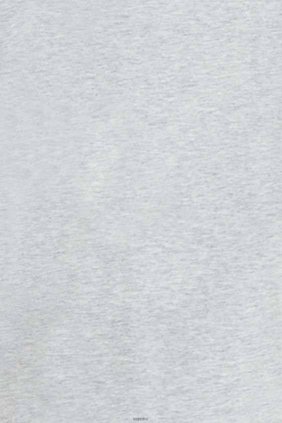 Men Esprit Light Grey Matte shine logo applique t-shirt T-Shirts XF4444615 - Image 4