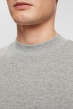 Men Esprit Light Grey Ribbed long sleeve top Long Sleeve XF4444817 - Image 3