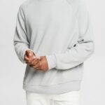 Men Esprit Light Grey Sweatshirt with a zip pocket Sweatshirts & Hoodies XF4444933