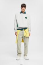 Men Esprit Light Grey Varsity patch sweatshirt Sweatshirts & Hoodies XF4444808 - Image 2