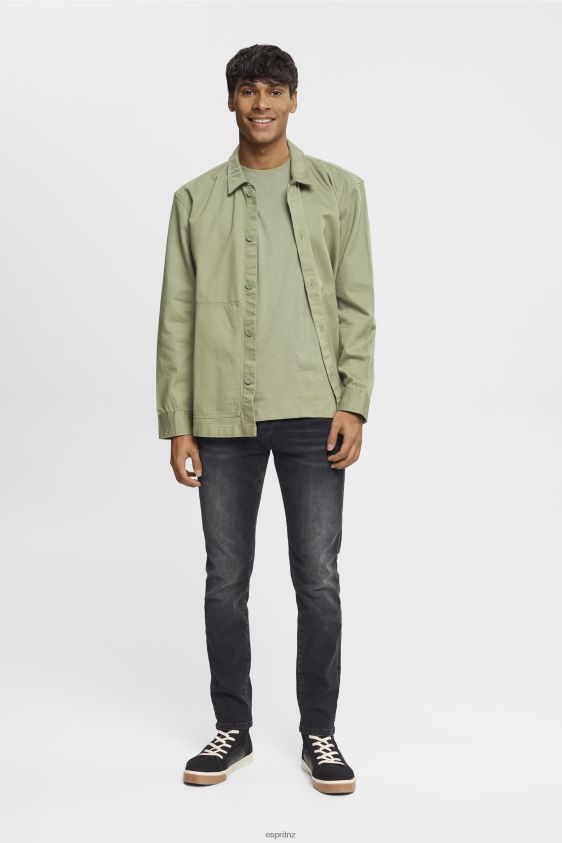 Men Esprit Light Khaki Flecked jersey t-shirt T-Shirts XF4444780 - Image 2