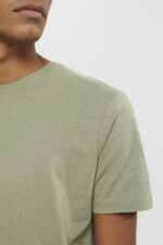 Men Esprit Light Khaki Flecked jersey t-shirt T-Shirts XF4444780 - Image 3