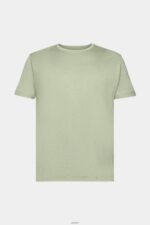 Men Esprit Light Khaki Flecked jersey t-shirt T-Shirts XF4444780 - Image 5