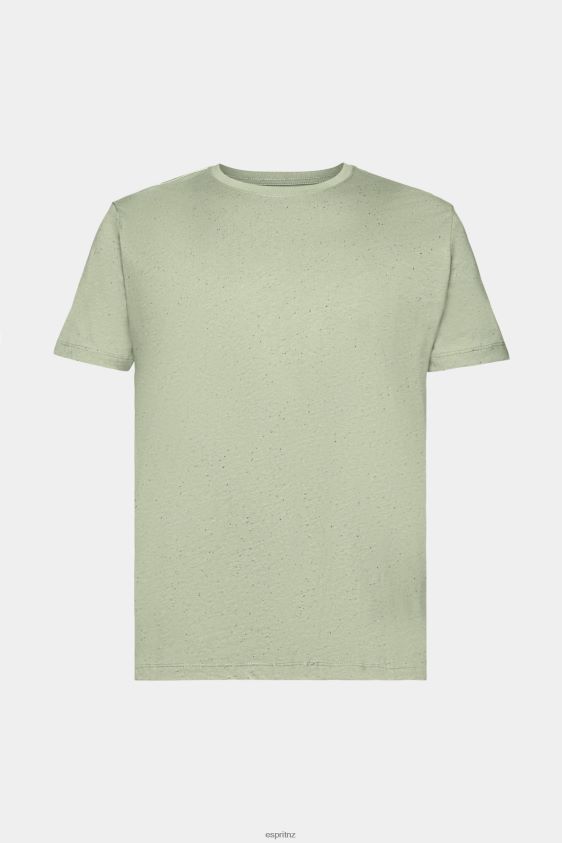 Men Esprit Light Khaki Flecked jersey t-shirt T-Shirts XF4444780 - Image 5