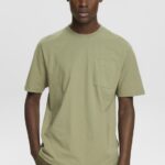 Men Esprit Light Khaki Jersey t-shirt T-Shirts XF4444746