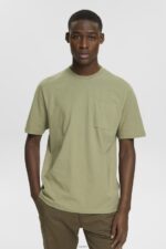 Men Esprit Light Khaki Jersey t-shirt T-Shirts XF4444746