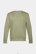 Men Esprit Light Khaki Recycled: plain-coloured sweatshirt Sweatshirts & Hoodies XF4444748 - Image 5