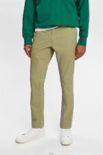 Men Esprit Light Khaki Slim Leg Chino Pants Trousers & Pants XF4444593