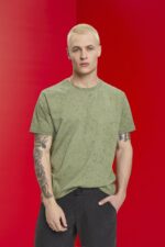 Men Esprit Light Khaki Washed-effect T-shirt T-Shirts XF4444752