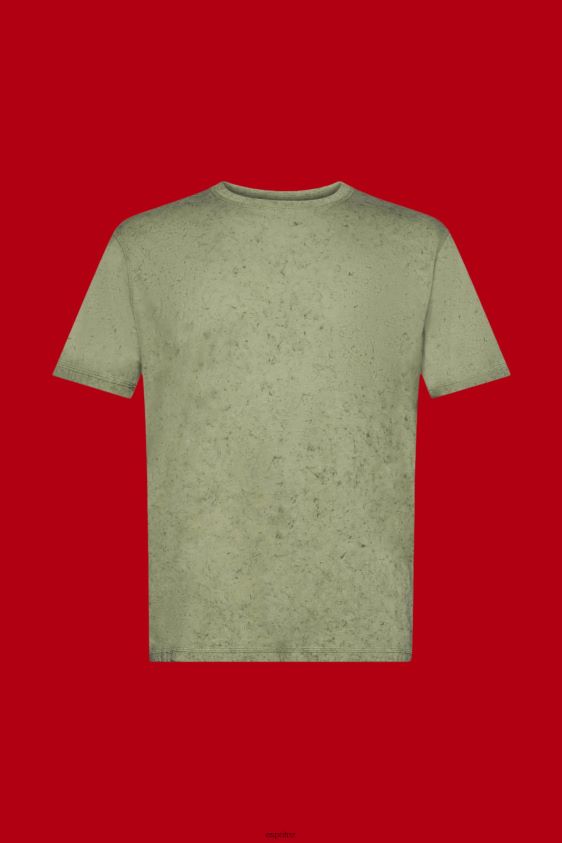 Men Esprit Light Khaki Washed-effect T-shirt T-Shirts XF4444752 - Image 5