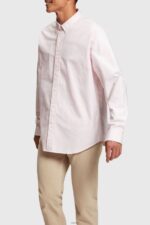 Men Esprit Light Pink Relaxed fit all-over print oxford shirt Shirts XF4444796 - Image 2