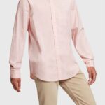 Men Esprit Light Pink Slim fit dolphin badge poplin shirt Shirts XF4444804