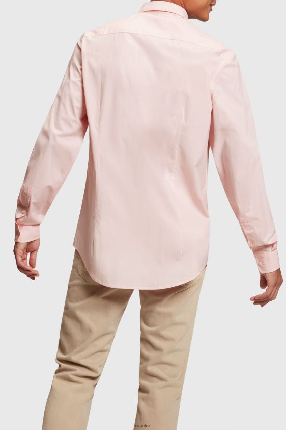 Men Esprit Light Pink Slim fit dolphin badge poplin shirt Shirts XF4444804 - Image 3