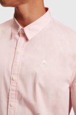 Men Esprit Light Pink Slim fit dolphin badge poplin shirt Shirts XF4444804 - Image 4