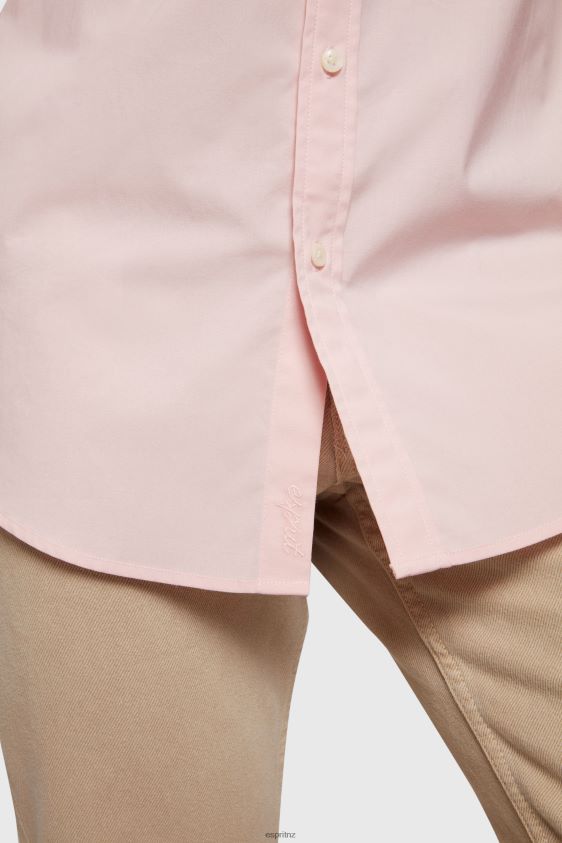 Men Esprit Light Pink Slim fit dolphin badge poplin shirt Shirts XF4444804 - Image 5