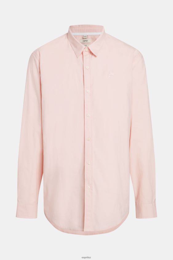 Men Esprit Light Pink Slim fit dolphin badge poplin shirt Shirts XF4444804 - Image 6