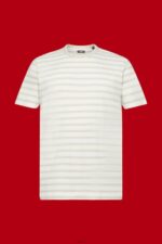 Men Esprit Light Taupe Striped sustainable cotton t-shirt T-Shirts XF4444704 - Image 5