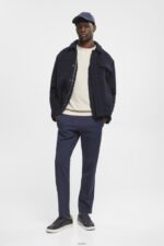 Men Esprit Light Taupe Textured crew neck jumper Sweaters XF4444718 - Image 2