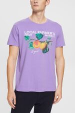 Men Esprit Lilac Print t-shirt T-Shirts XF4444889
