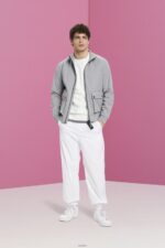Men Esprit Medium Grey Herringbone softshell jacket Jackets XF4444729 - Image 2