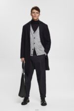 Men Esprit Medium Grey Knitted cardigan with buttons Sweaters XF4444697 - Image 2