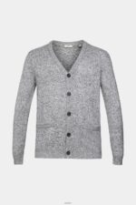 Men Esprit Medium Grey Knitted cardigan with buttons Sweaters XF4444697 - Image 5