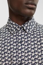 Men Esprit Navy All-over print shirt Shirts XF4444881 - Image 3