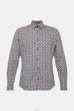 Men Esprit Navy All-over print shirt Shirts XF4444881 - Image 5