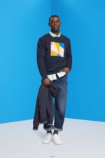 Men Esprit Navy Applique sweatshirt Sweatshirts & Hoodies XF4444882 - Image 2