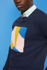 Men Esprit Navy Applique sweatshirt Sweatshirts & Hoodies XF4444882 - Image 3