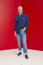 Men Esprit Navy Button-down cotton shirt Shirts XF4444660 - Image 2