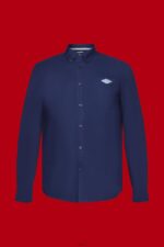 Men Esprit Navy Button-down cotton shirt Shirts XF4444660 - Image 5