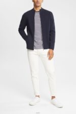 Men Esprit Navy Cardigan with zip Sweaters XF4444922 - Image 2
